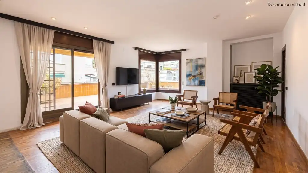 Living room of Apartments for sale in Barcelona  with Air Conditioner, Heating and Parquet flooring