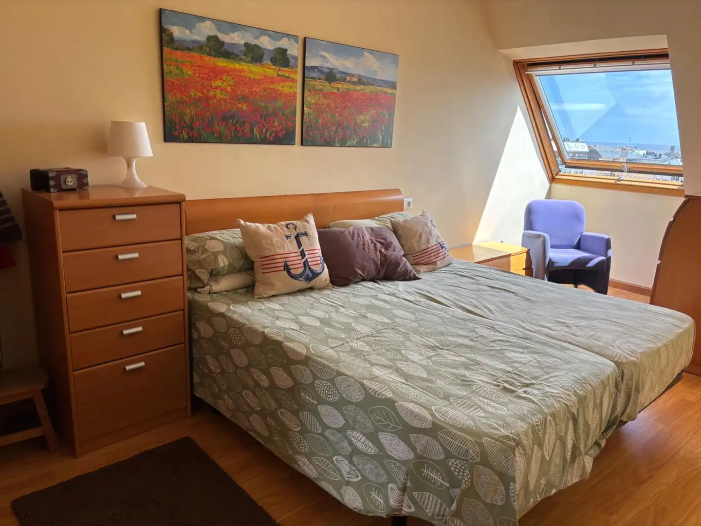 Bedroom of Attic for sale in Foz  with Heating, Terrace and Furnished