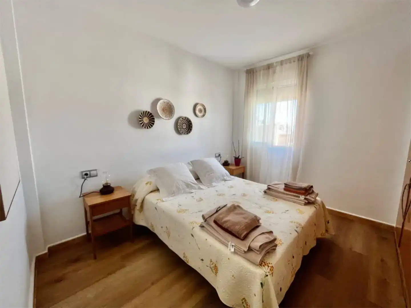Bedroom of Flat for sale in Mojácar  with Air Conditioner, Private garden and Parquet flooring