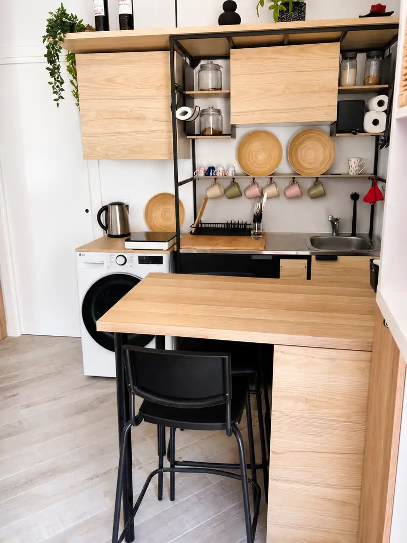 Cocina de Estudio en venta en Antigua con Aire acondicionado, Amueblado y Piscina comunitaria