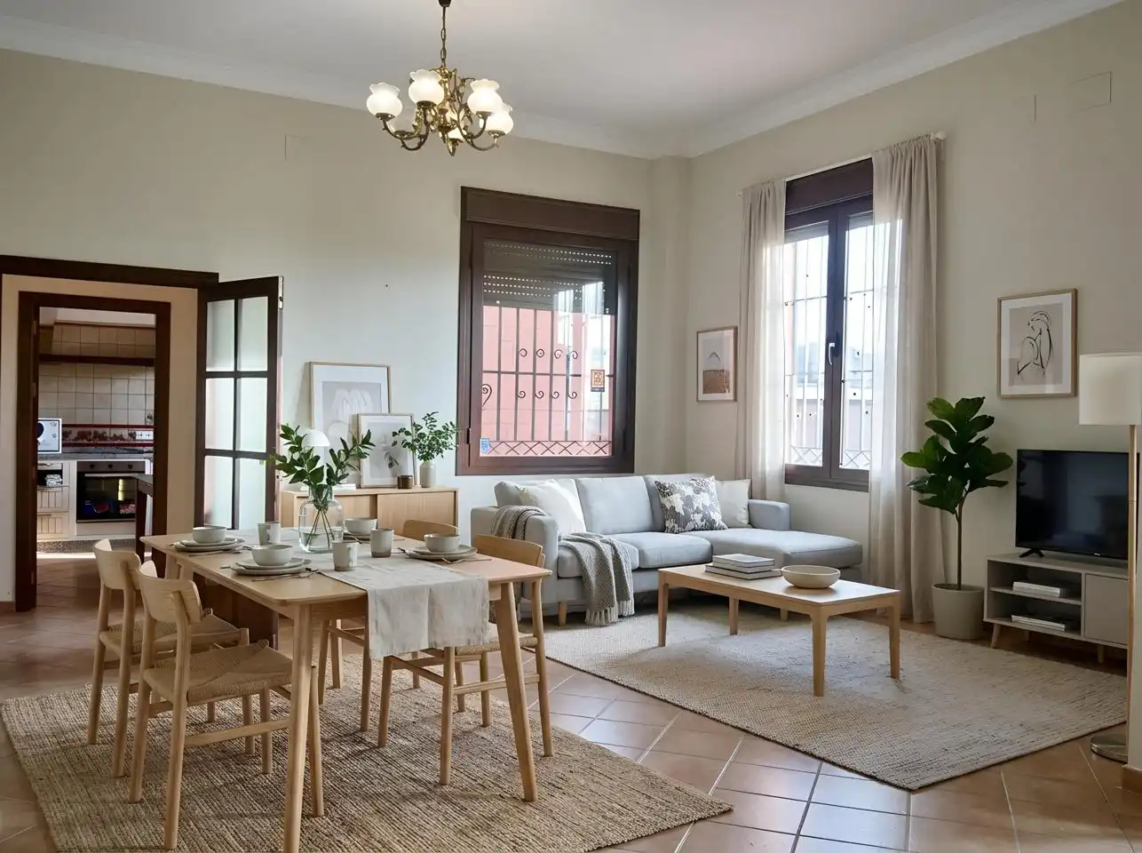 Sala d'estar de Casa o xalet en venda en Hinojos amb Jardí privat i Moblat