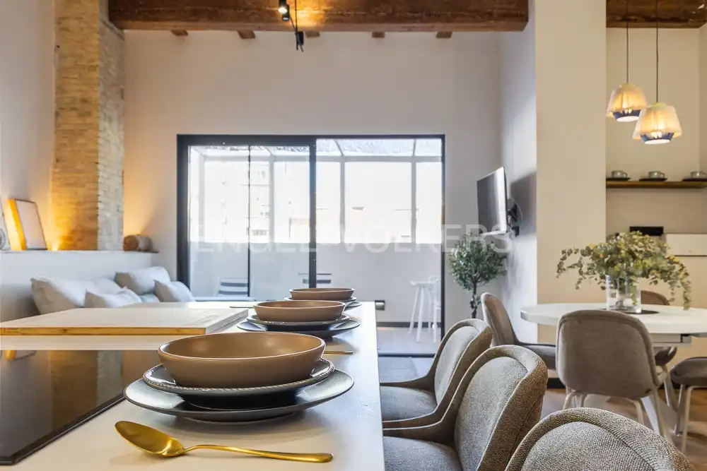 Living room of Flat for rent in Valencia  with Air Conditioner, Heating and Terrace