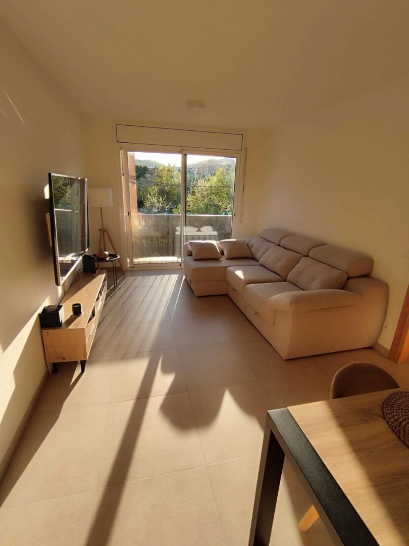 Sala de estar de Piso en venta en Olot con Calefacción, Amueblado y Balcón