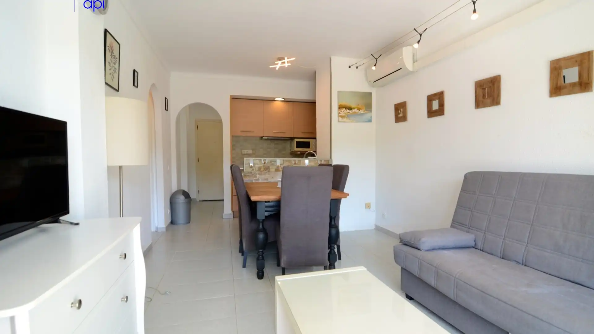 Living room of Flat for sale in L'Escala  with Air Conditioner, Terrace and Swimming Pool