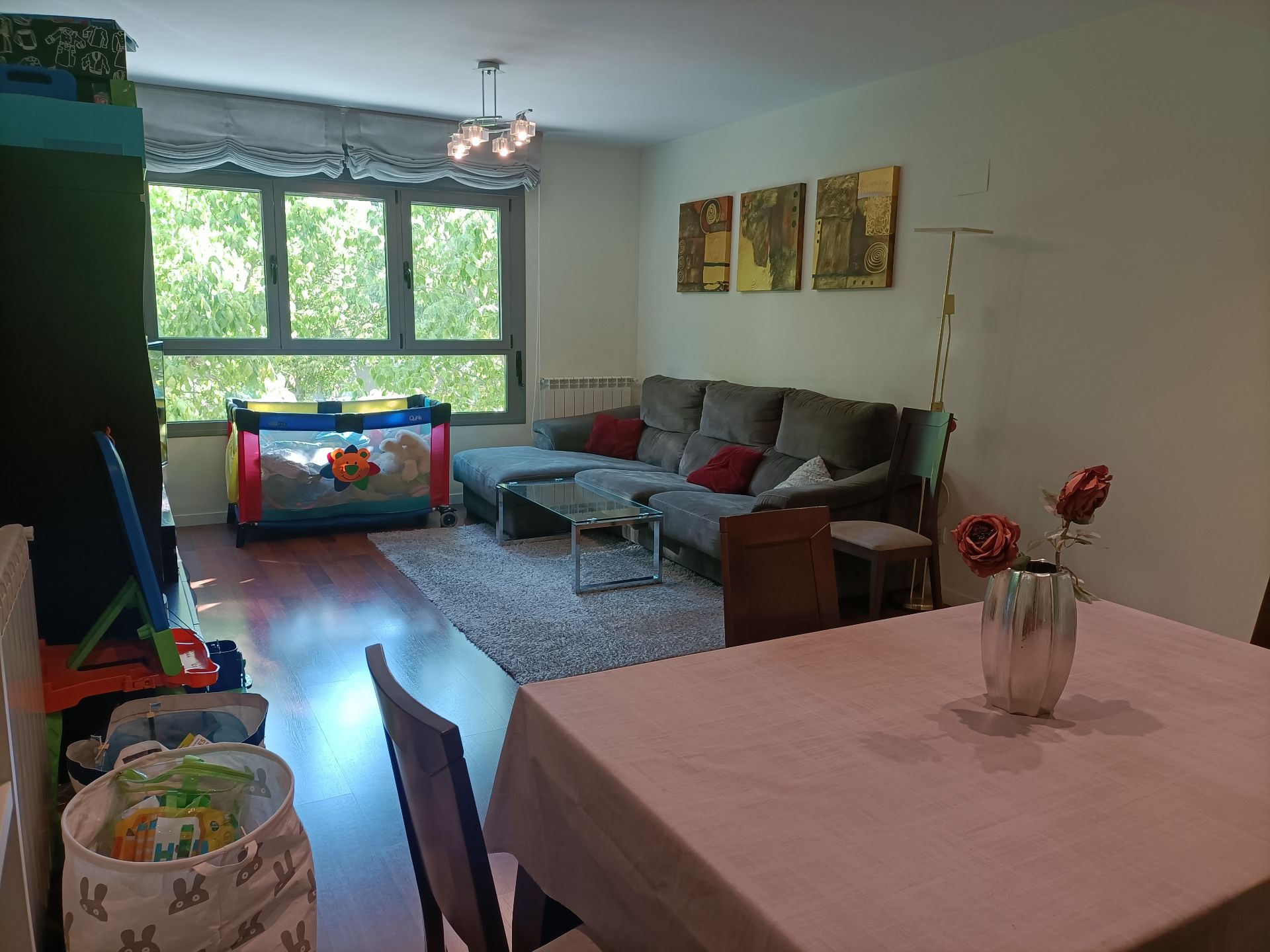 Sala de estar de Piso de alquiler en  Madrid Capital con Aire acondicionado, Calefacción y Parquet
