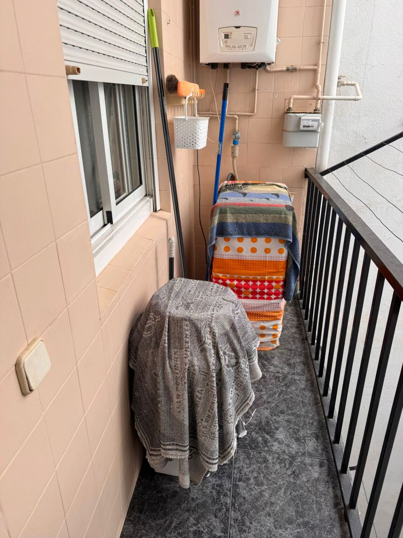 Balcony of Flat for sale in Badalona  with Air Conditioner, Heating and Furnished