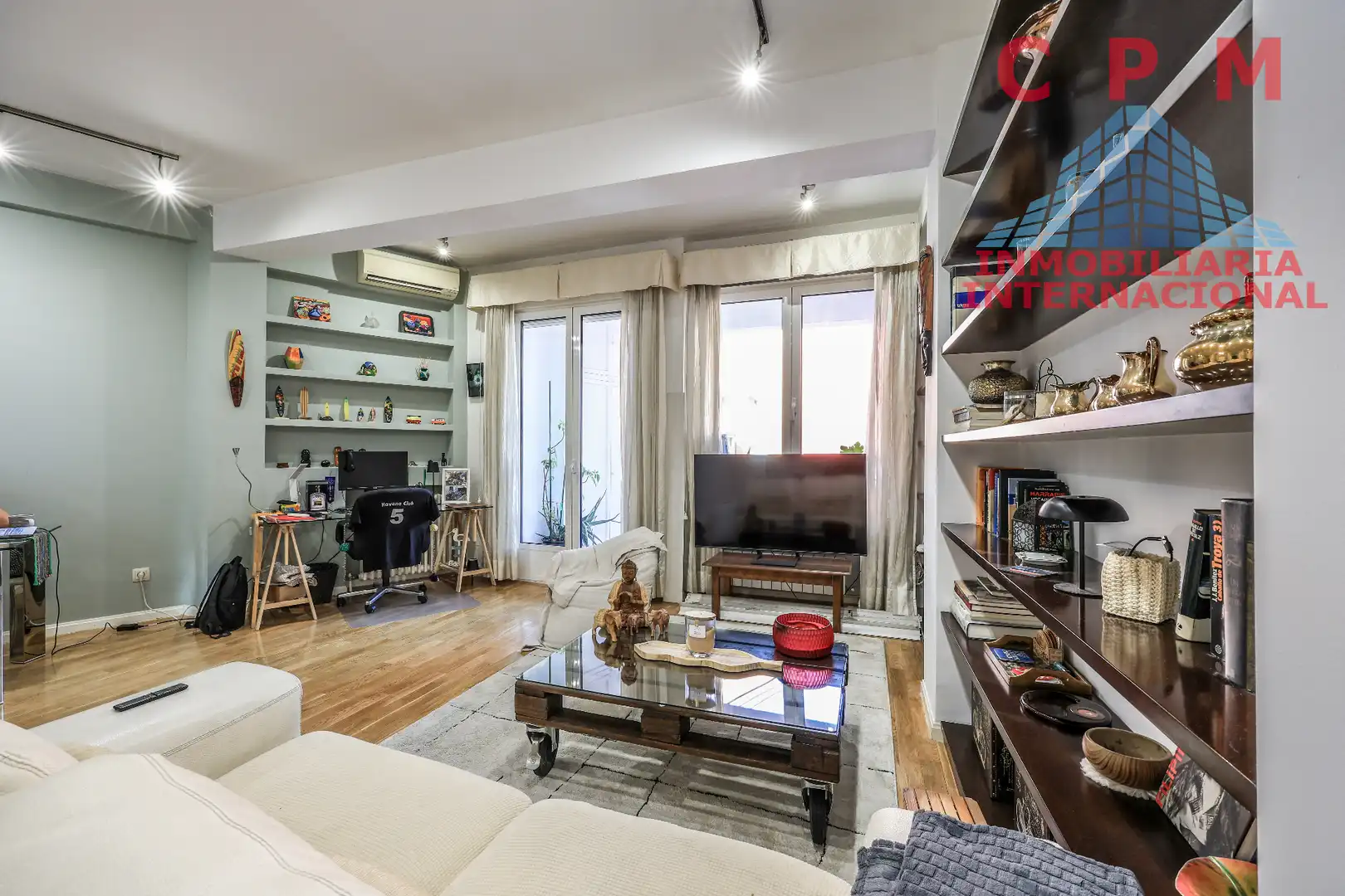 Wohnzimmer von Wohnung zur Miete in Madrid mit Klimaanlage, Heizung und Parkett