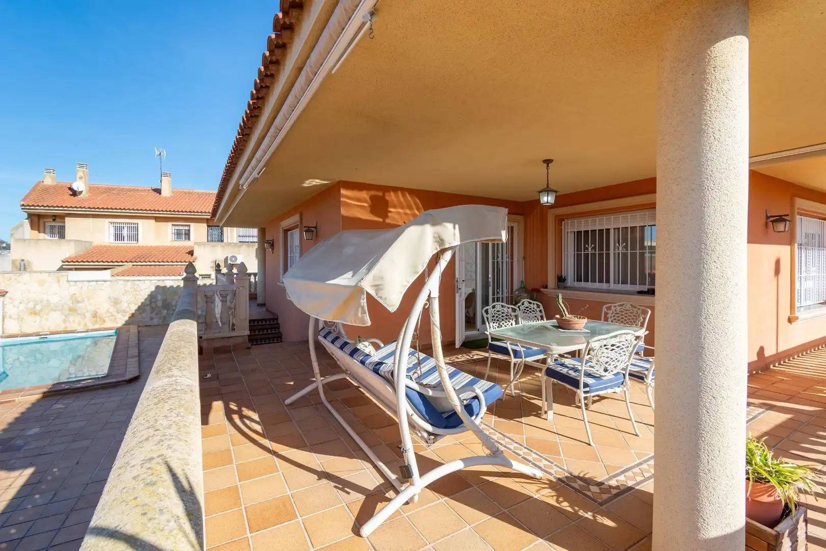 Terrassa de Casa o xalet en venda en La Unión amb Aire condicionat, Calefacció i Jardí privat