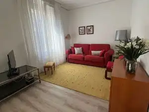 Sala d'estar de Pis de lloguer en Bilbao  amb Calefacció, Moblat i Balcó