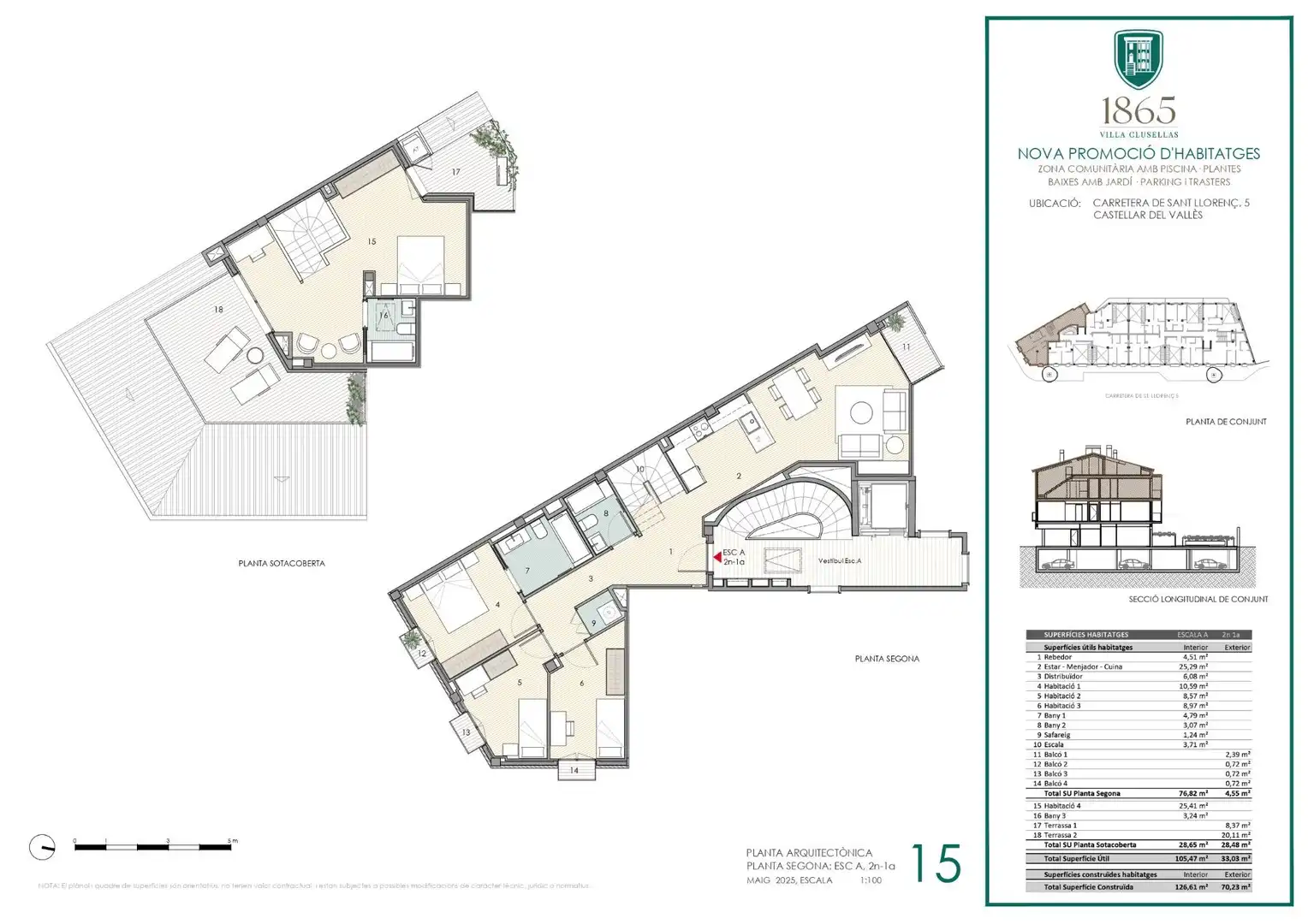 Ático en venta en Castellar del Vallès con Aire acondicionado, Calefacción y Jardín privado