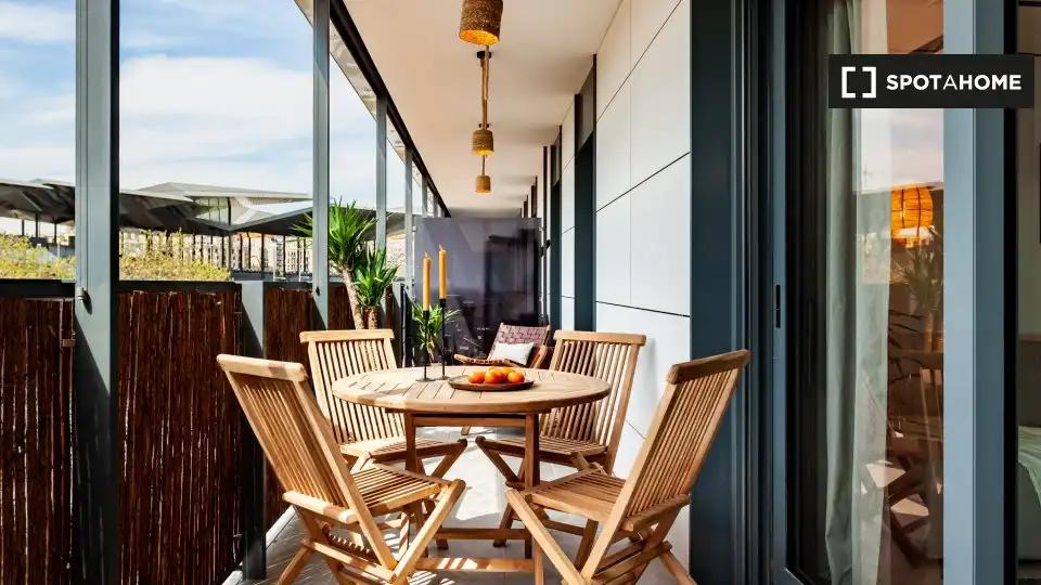 Terrassa de Apartament per a compartir en Barcelona amb Aire condicionat, Terrassa i Moblat