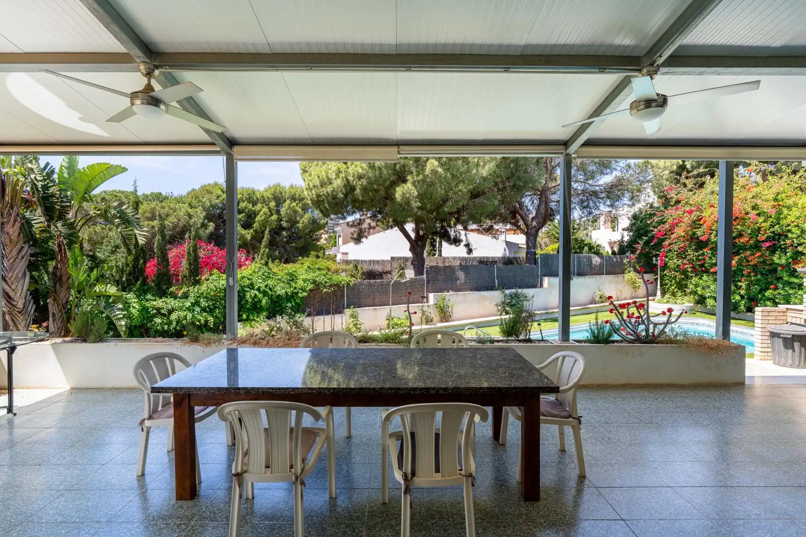 Terraza de Casa o chalet en venta en Roquetas de Mar con Aire acondicionado, Jardín privado y Parquet