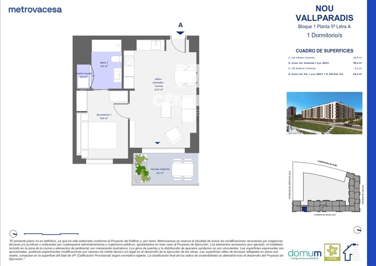 Schlafzimmer von Wohnung zum Verkauf in Terrassa mit Klimaanlage, Heizung und Terrasse