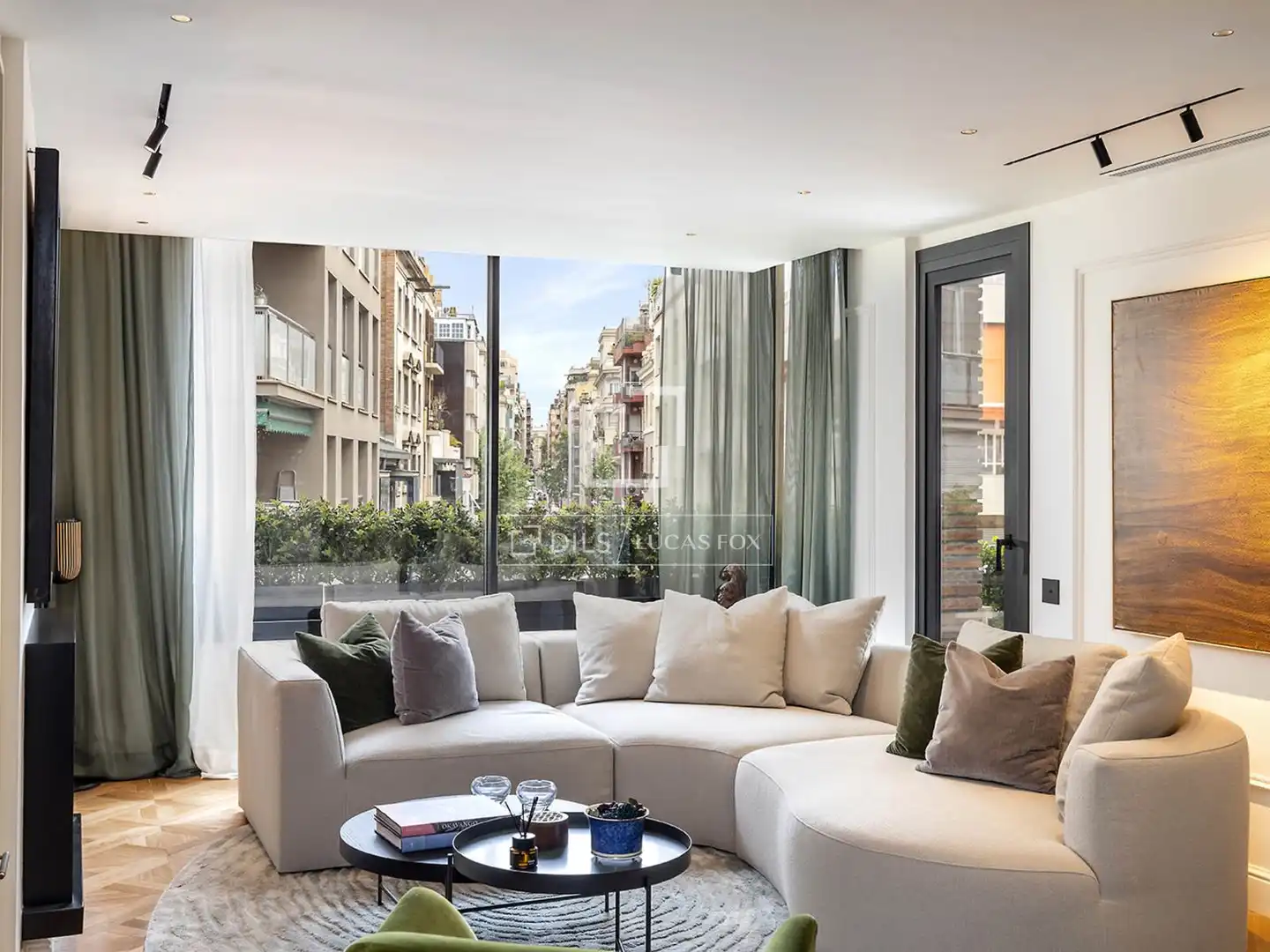 Living room of Flat for sale in Barcelona  with Air Conditioner, Heating and Parquet flooring