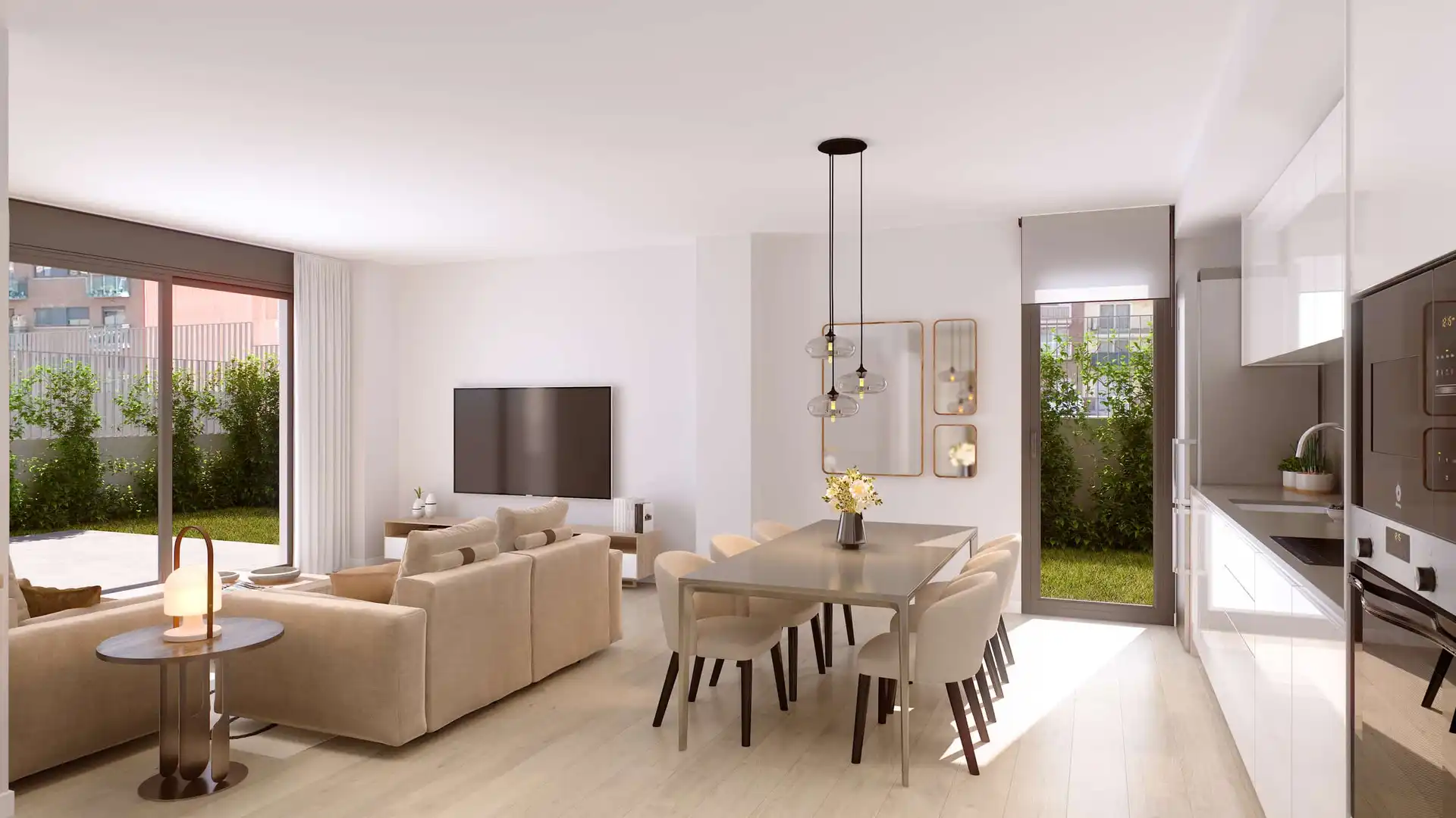Wohnzimmer von Dachboden zum Verkauf in Torredembarra mit Klimaanlage, Heizung und Privatgarten
