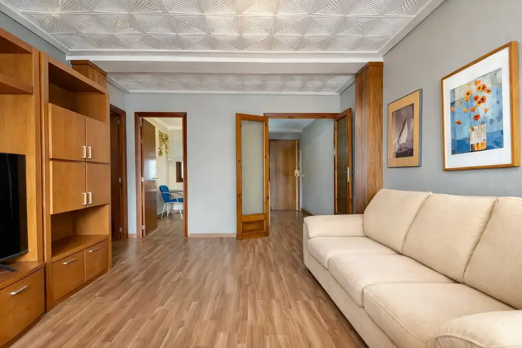 Living room of Flat for sale in  Palma de Mallorca  with Air Conditioner, Parquet flooring and Furnished