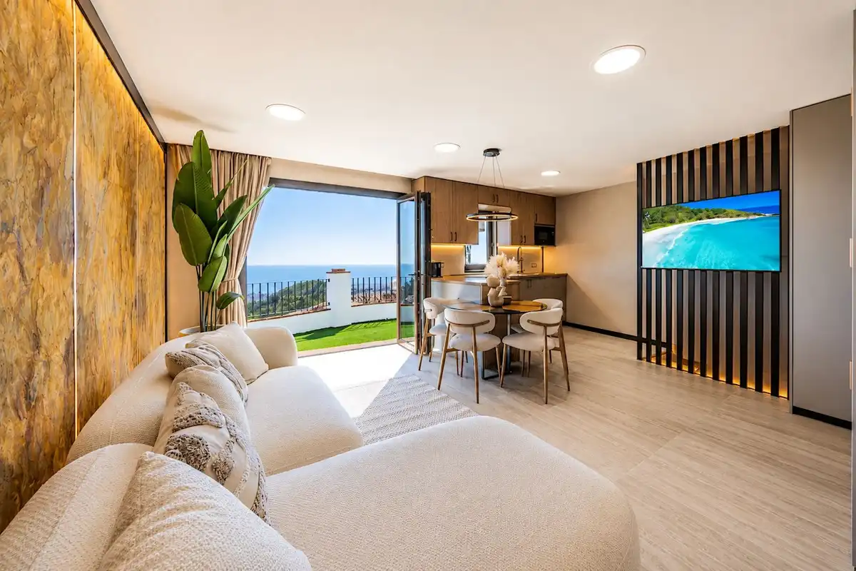 Living room of Duplexes for sale in Mijas  with Air Conditioner, Terrace and Furnished