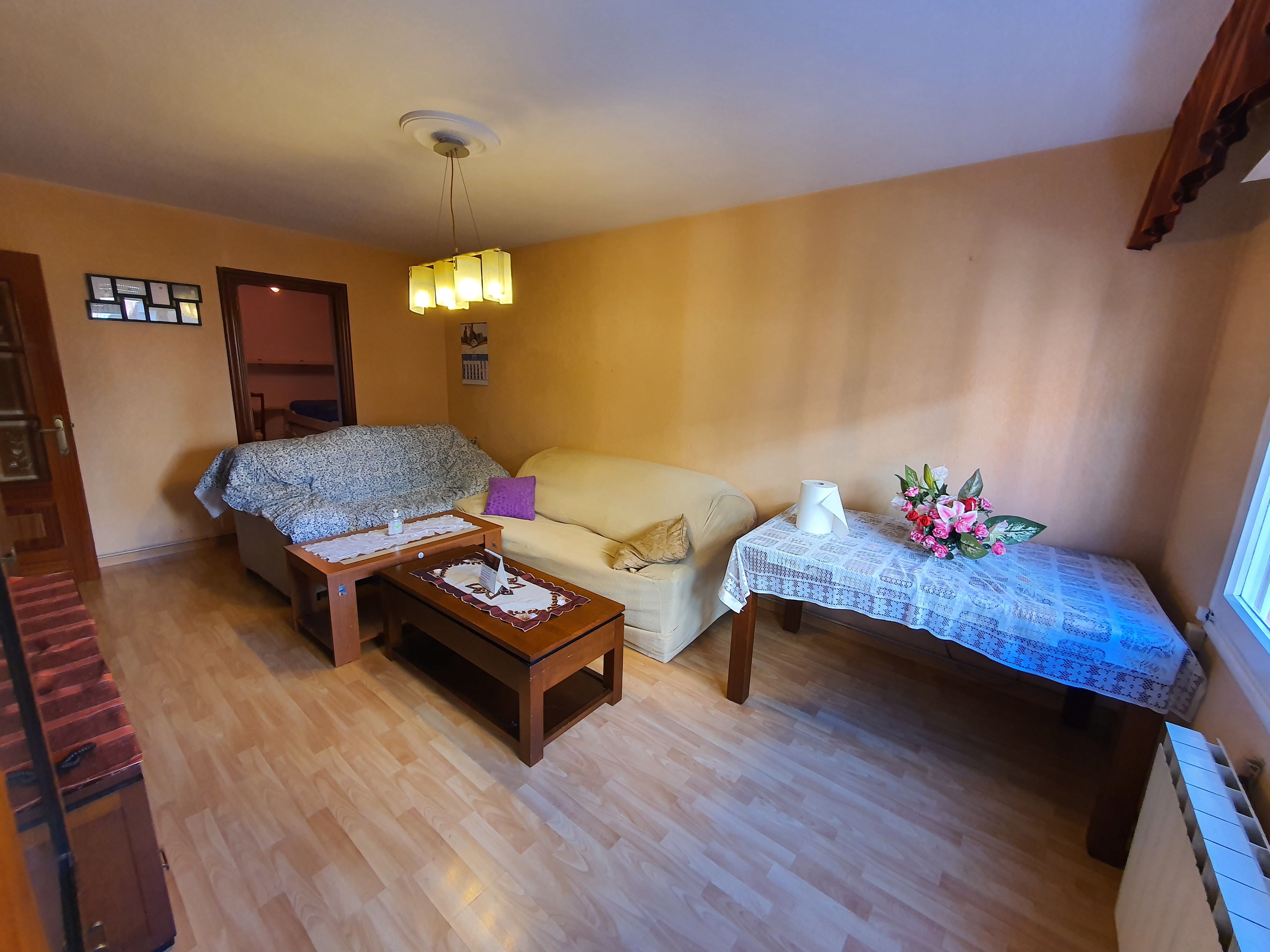 Living room of Flat for sale in Palencia Capital  with Heating, Parquet flooring and Terrace