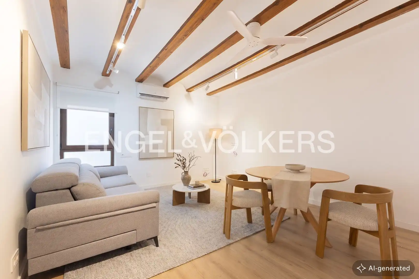 Living room of Flat for rent in Valencia  with Air Conditioner, Heating and Parquet flooring