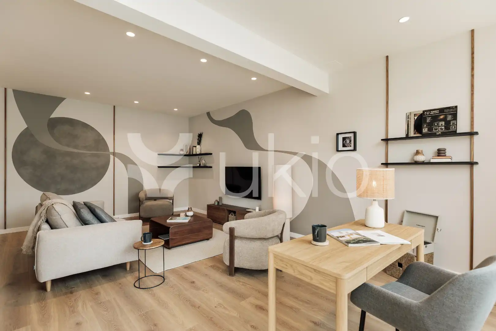Living room of Apartments for rent in Barcelona  with Air Conditioner, Heating and Furnished