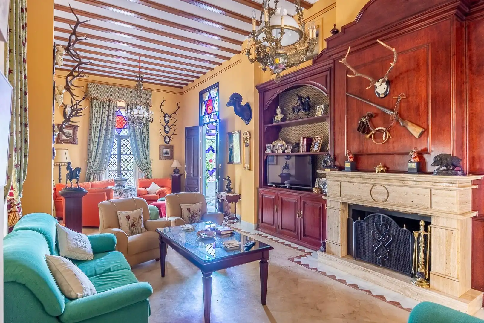 Wohnzimmer von Country house zum Verkauf in Villalba del Alcor mit Klimaanlage, Privatgarten und Abstellraum