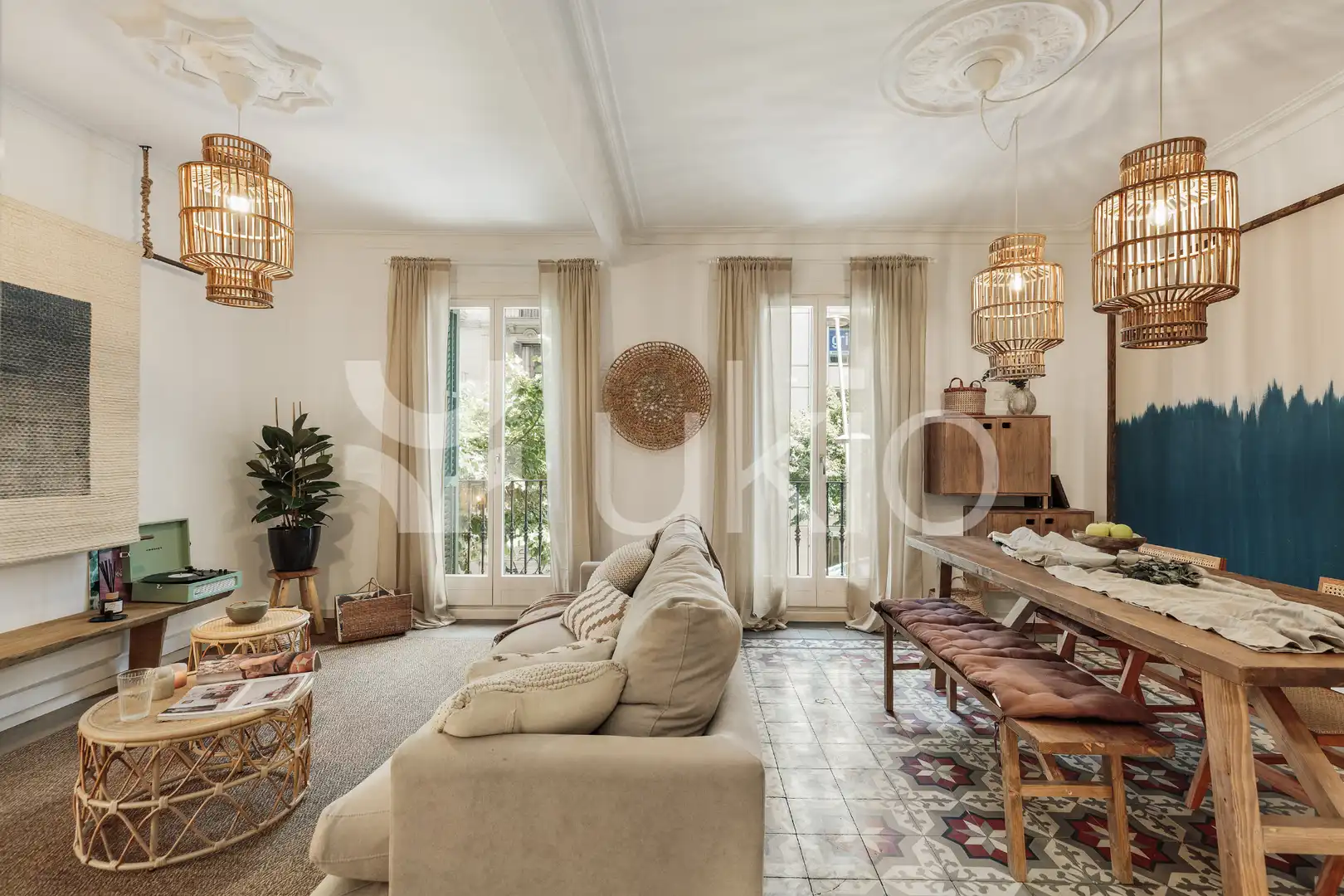 Sala de estar de Apartamento de alquiler en Barcelona con Calefacción, Amueblado y Horno