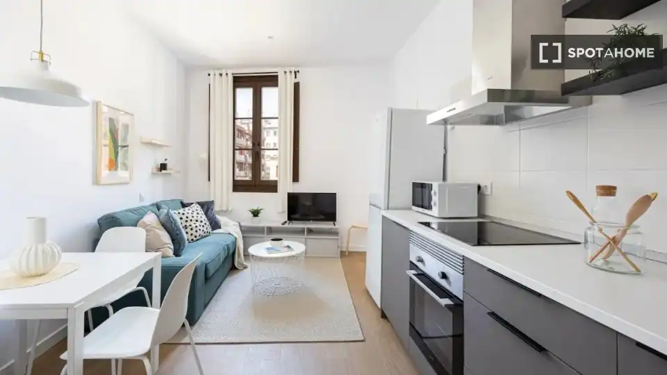 Living room of Flat for rent in  Barcelona Capital  with Air Conditioner, Heating and Furnished