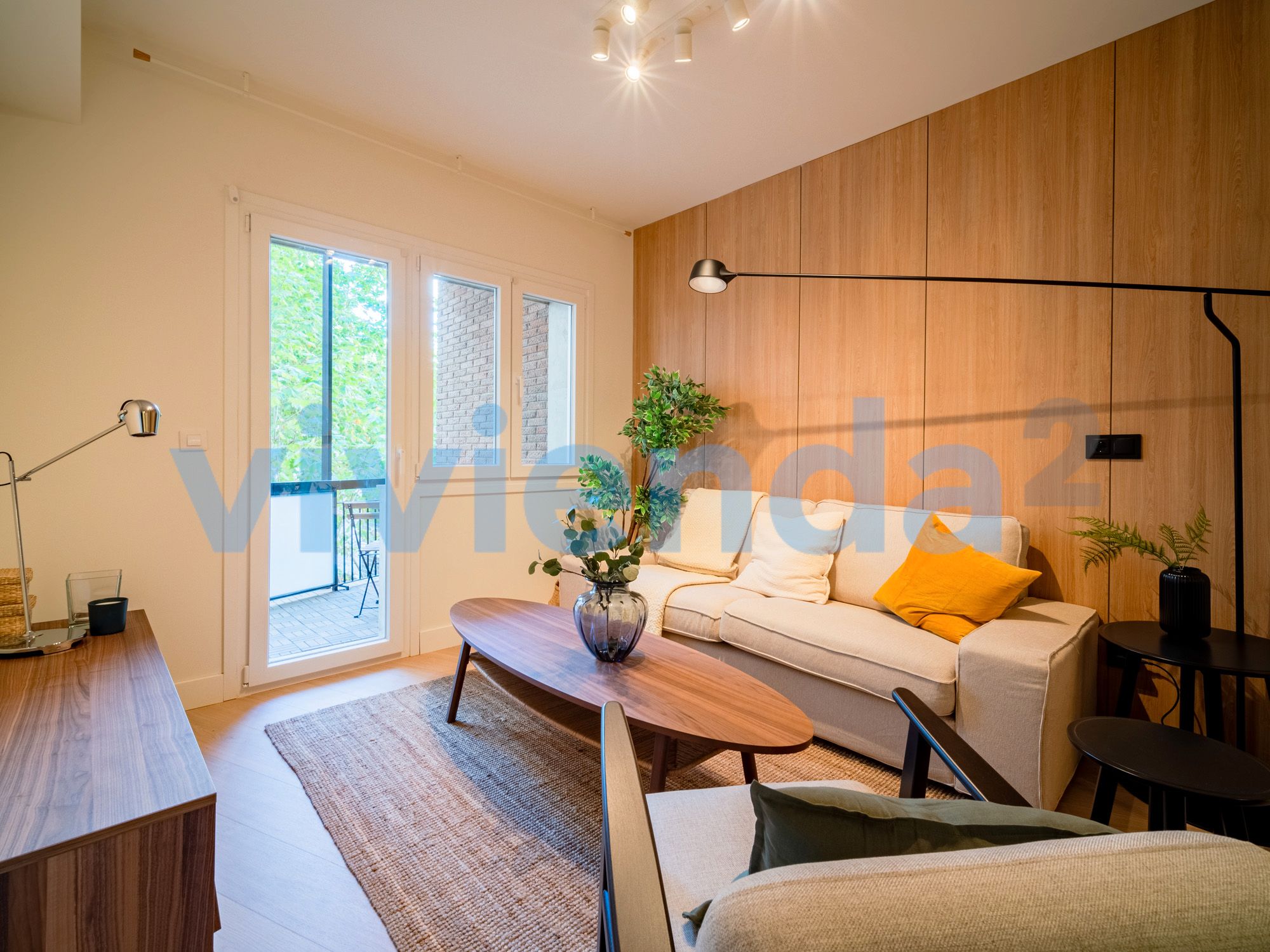 Living room of Flat to rent in  Madrid Capital  with Air Conditioner and Balcony
