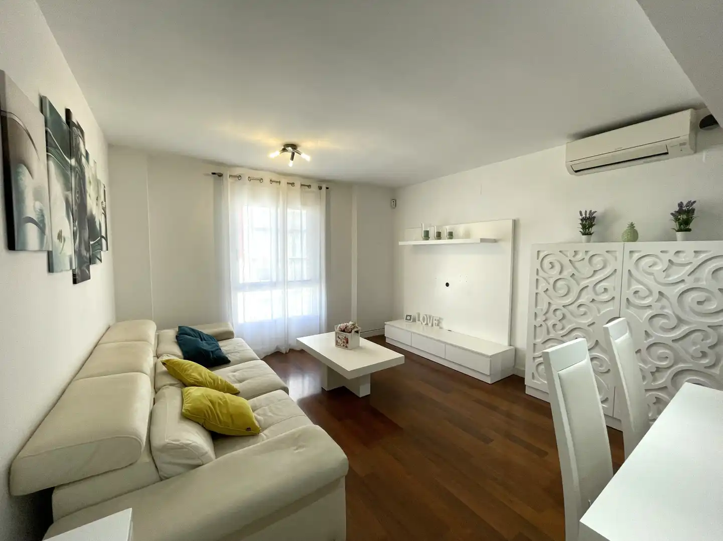 Sala de estar de Piso de alquiler en Beniparrell con Aire acondicionado, Parquet y Terraza