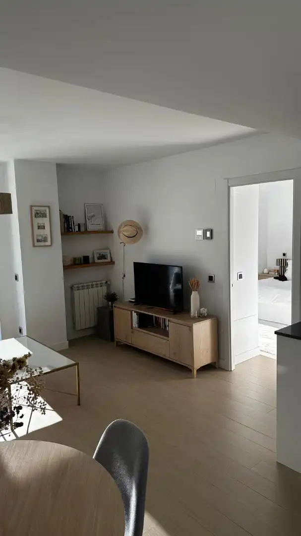 Living room of Flat for rent in Madrid  with Air Conditioner, Heating and Parquet flooring