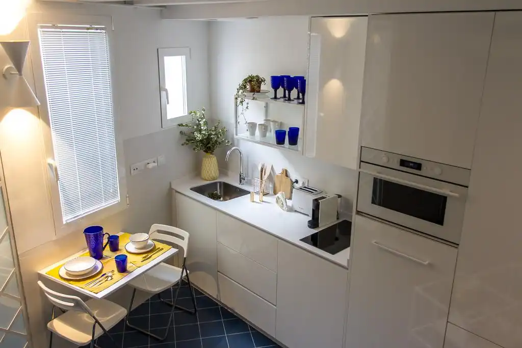 Cocina de Piso de alquiler en Madrid con Aire acondicionado y Amueblado