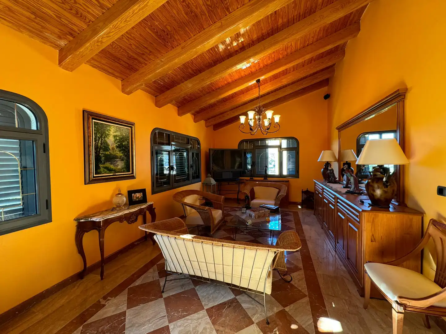 Living room of Houses for sale in Cacabelos  with Heating, Private garden and Parquet flooring