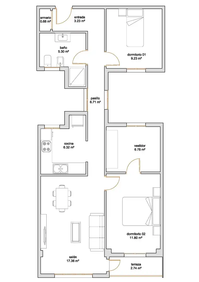 Wohnung zur Miete in Almería mit Klimaanlage, Heizung und Terrasse