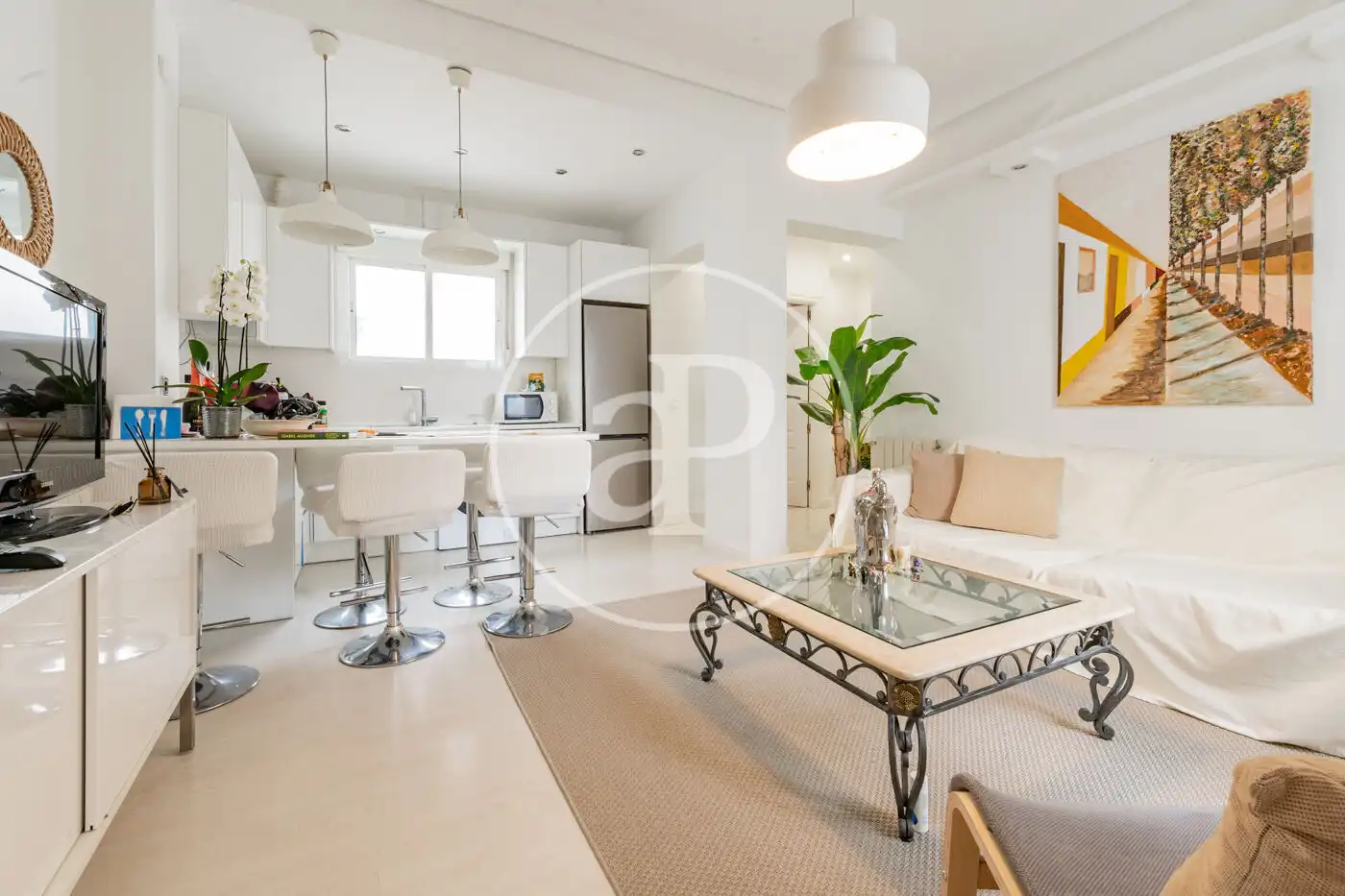 Sala de estar de Piso de alquiler en Madrid con Aire acondicionado, Calefacción y Amueblado