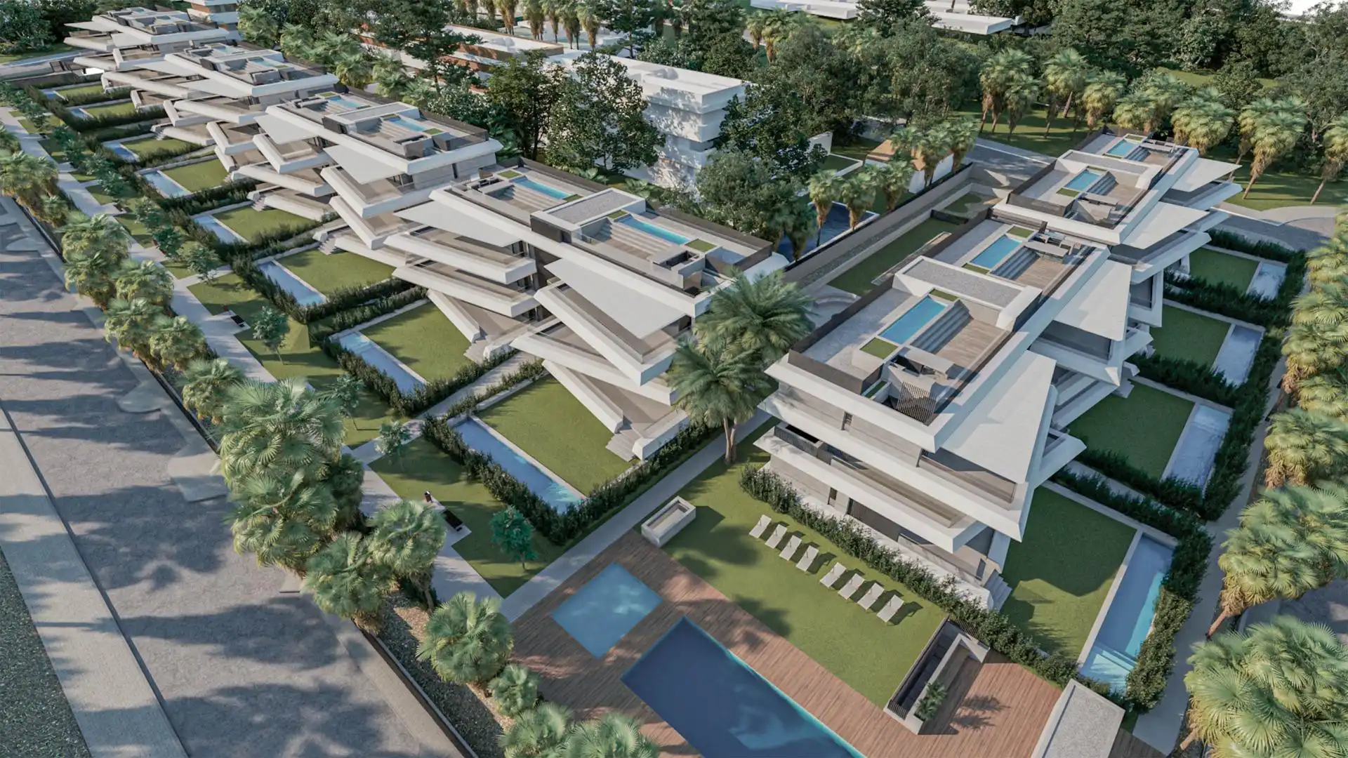 Vista exterior de Àtic en venda en Estepona amb Aire condicionat, Jardí privat i Terrassa