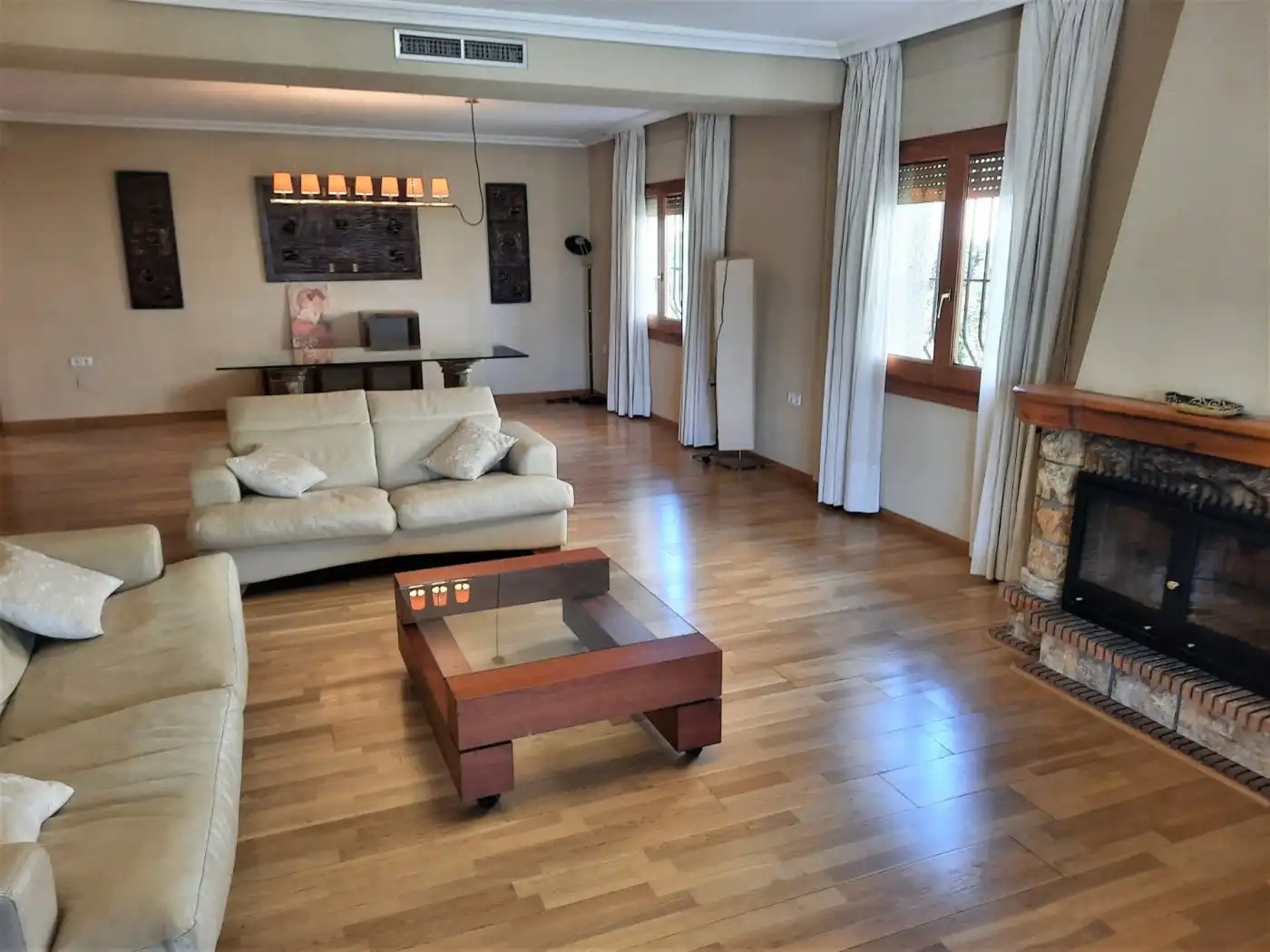 Sala d'estar de Casa o xalet de lloguer en Murcia amb Aire condicionat, Jardí privat i Parquet