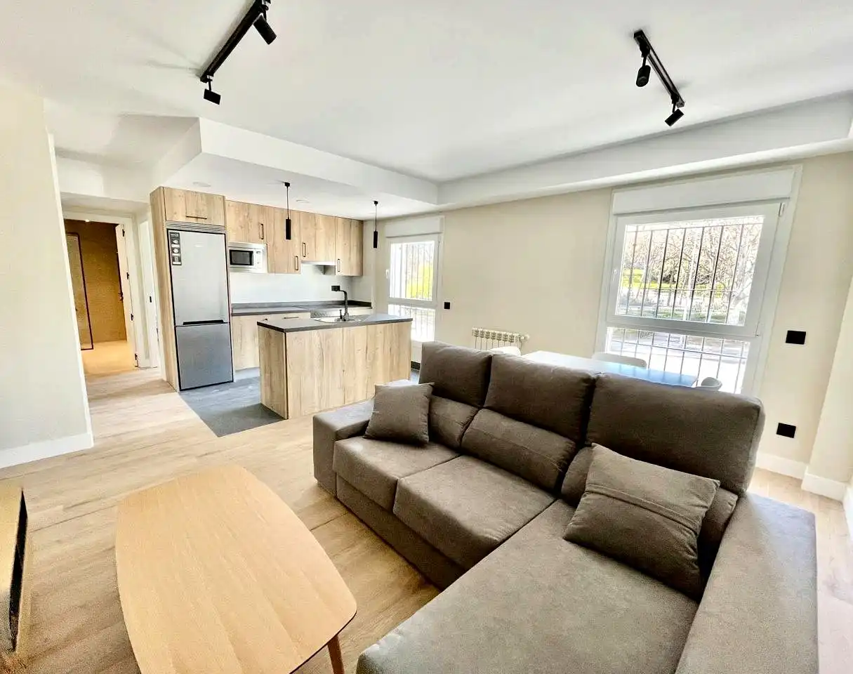 Sala d'estar de Apartament de lloguer en Madrid amb Aire condicionat, Calefacció i Moblat