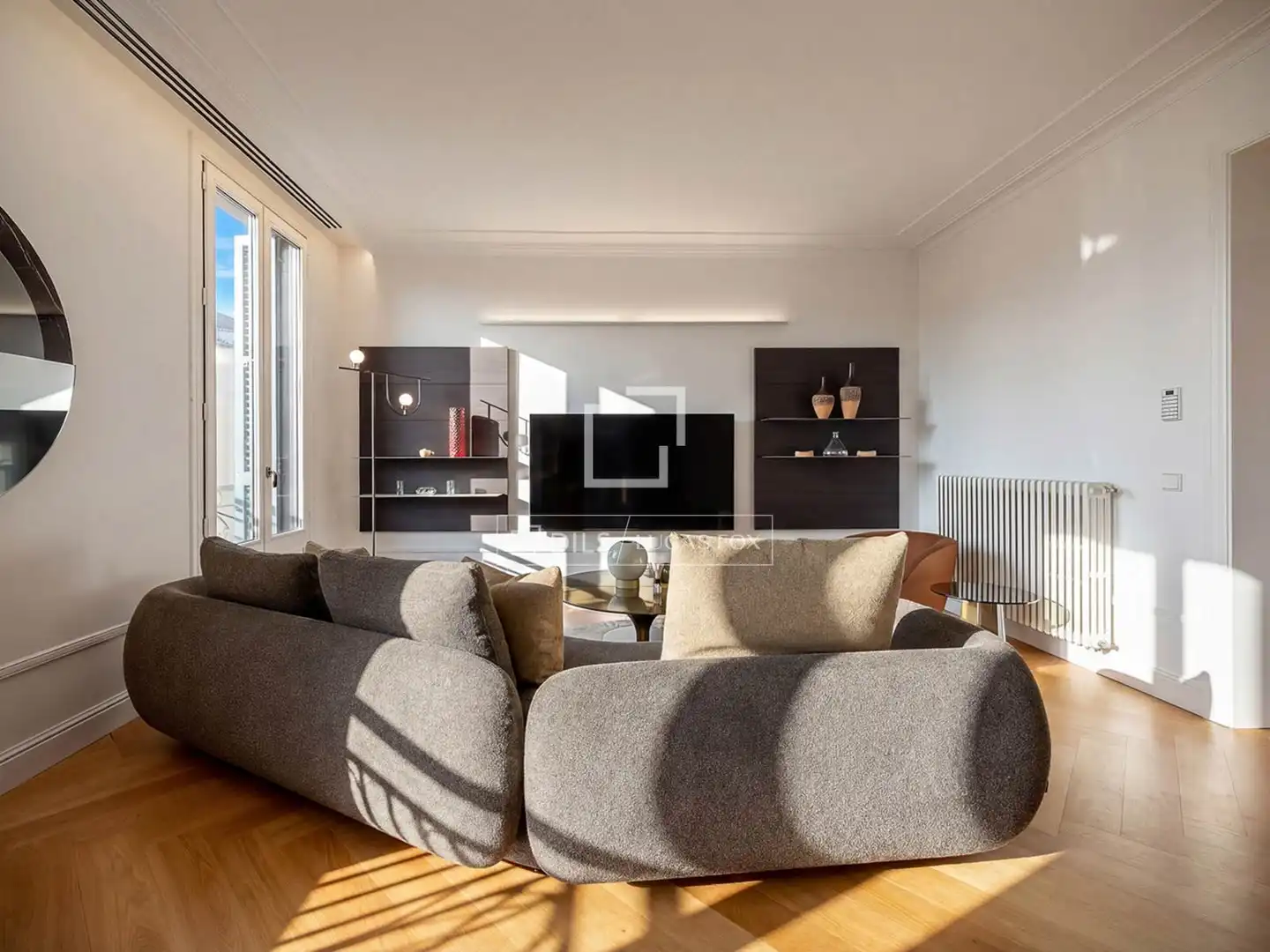 Sala de estar de Piso en venta en Barcelona con Aire acondicionado, Calefacción y Parquet