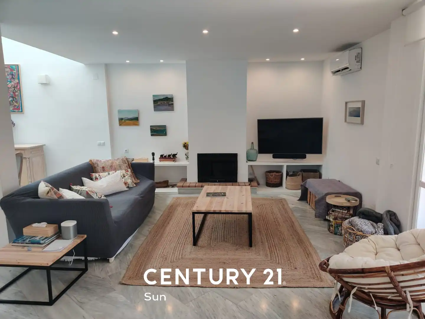Sala de estar de Casa o chalet de alquiler en Estepona con Aire acondicionado, Jardín privado y Terraza