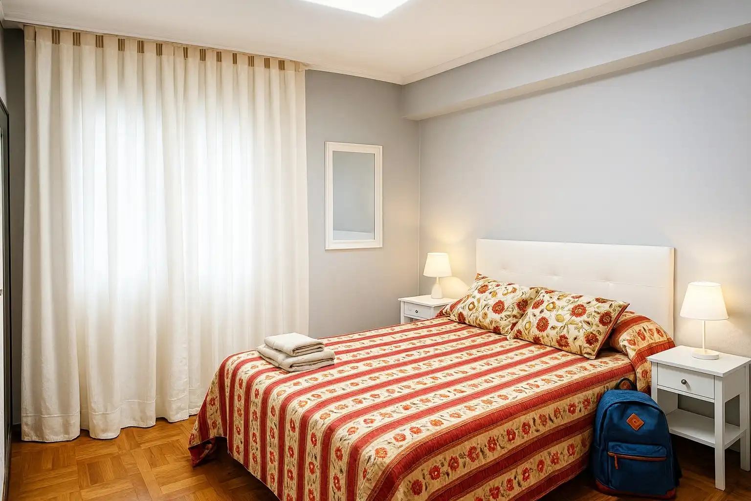 Schlafzimmer von Wohnung zur Miete in Santander mit Möbliert und Ofen