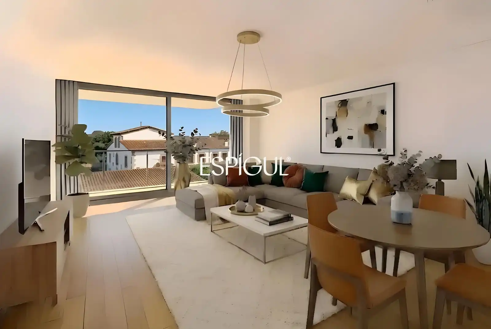 Living room of Flat for sale in Sant Cugat del Vallès  with Air Conditioner, Heating and Parquet flooring
