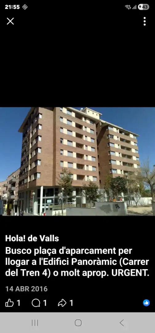 Vista exterior de Garatge en venda en Valls