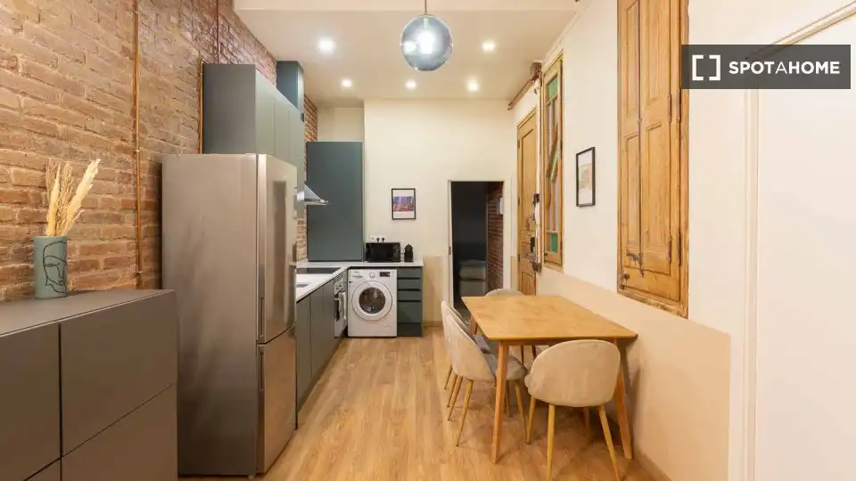 Kitchen of Flat for rent in Barcelona  with Air Conditioner, Heating and Furnished
