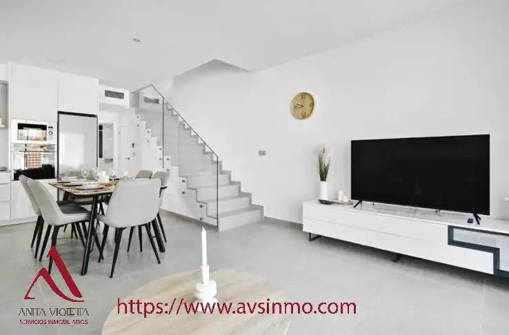 Sala de estar de Casa o chalet de alquiler en San Pedro del Pinatar con Aire acondicionado, Terraza y Piscina