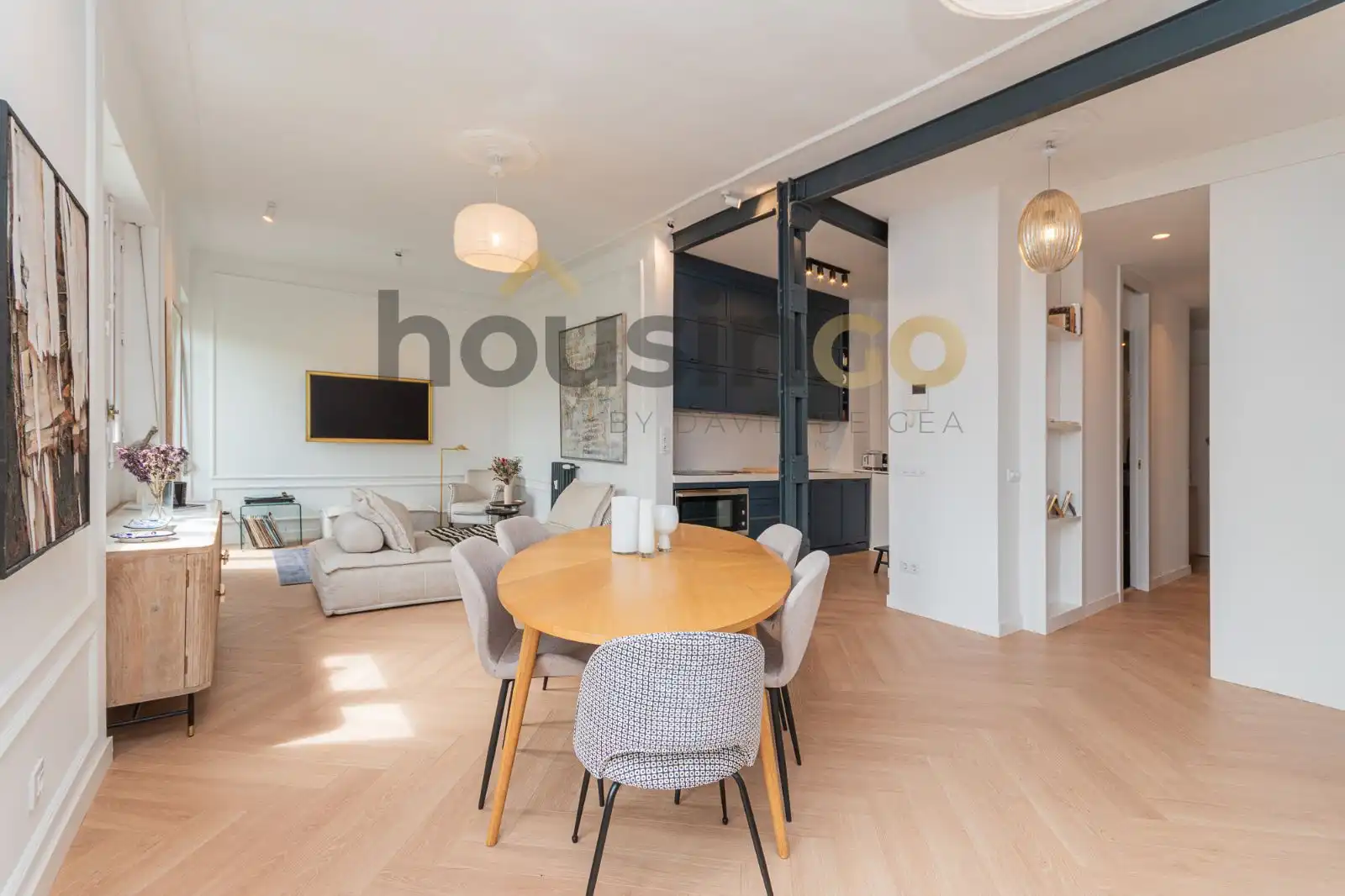 Wohnzimmer von Wohnung zur Miete in Madrid mit Klimaanlage, Heizung und Terrasse