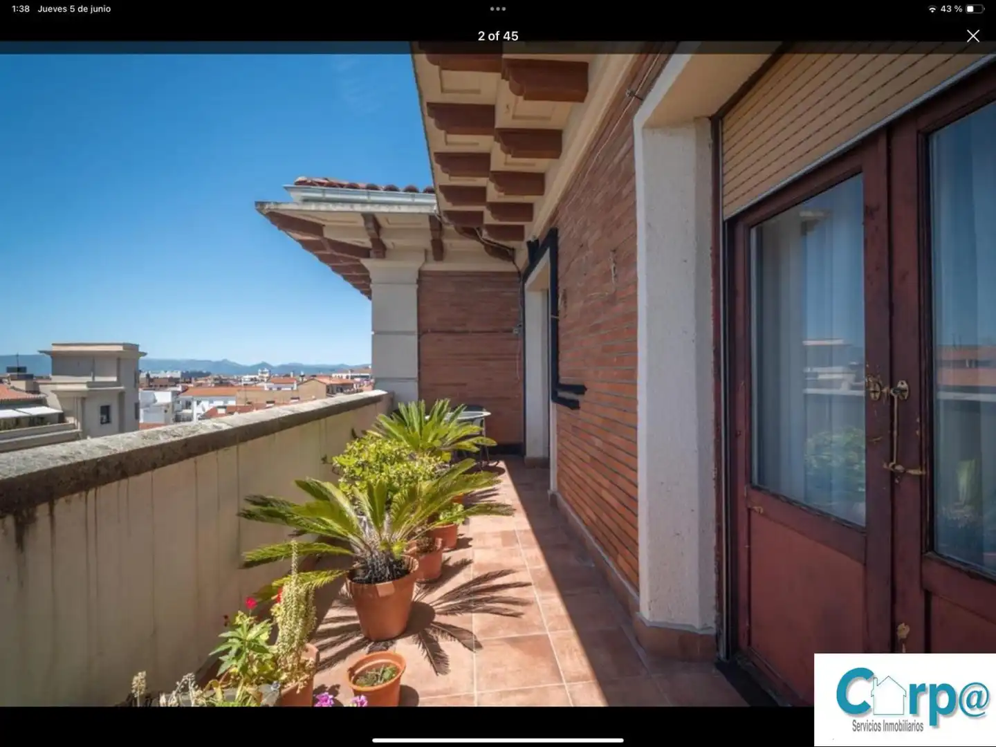 Terrasse von Dachboden zur Miete in  Pamplona / Iruña mit Heizung, Parkett und Terrasse