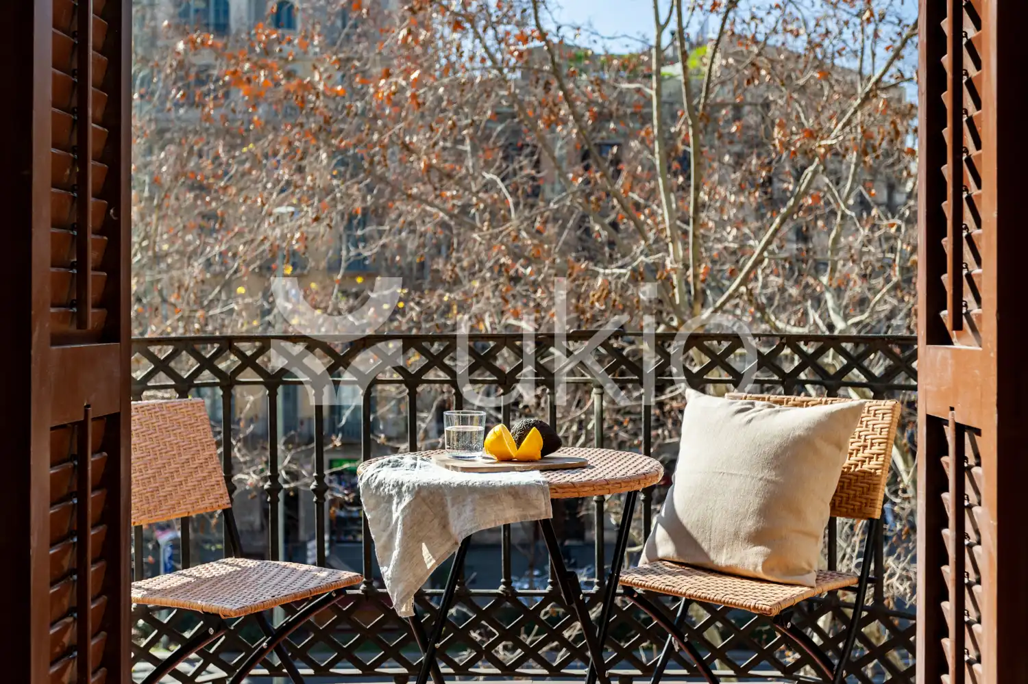 Terrasse von Wohnungen zur Miete in Barcelona mit Klimaanlage, Möbliert und Ofen