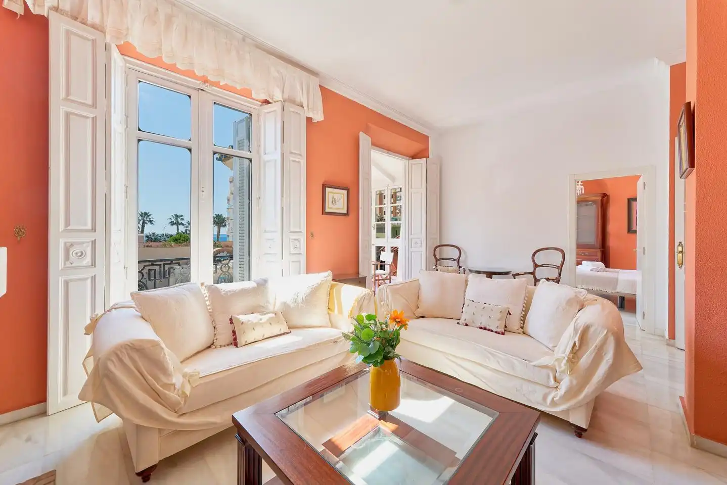 Wohnzimmer von Erdgeschoss zur Miete in Málaga mit Klimaanlage, Heizung und Möbliert