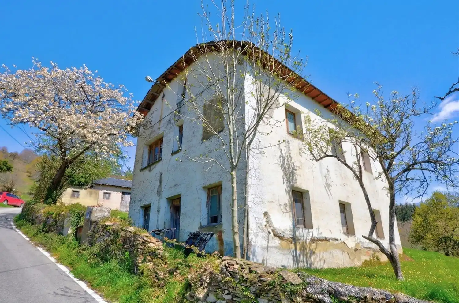 Vista exterior de Casa o chalet en venta en Tineo con Piscina