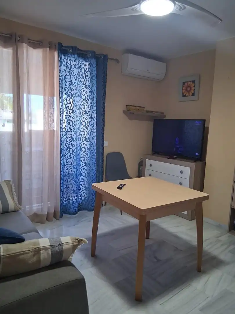 Sala d'estar de Apartament en venda en Roquetas de Mar amb Aire condicionat, Terrassa i Moblat